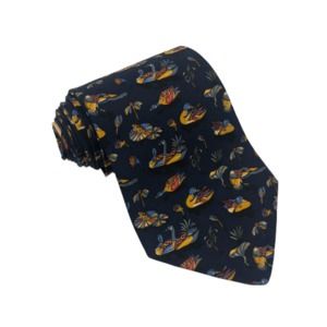 Salvatore Ferragamo Navy Blue Goose Tie